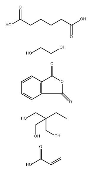 Hexanedioic acid,polymer with 1,2-ethanediol,2-ethyl-2-(hydroxymethyl)-1,3-propanediol and 1,3-isobenzofurandione,2-propenoate Struktur