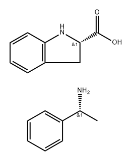1H-Indole-2-carboxylic acid, 2,3-dihydro-, (2S)-, compd. with (αR)-α-methylbenzenemethanamine (1:1) Struktur