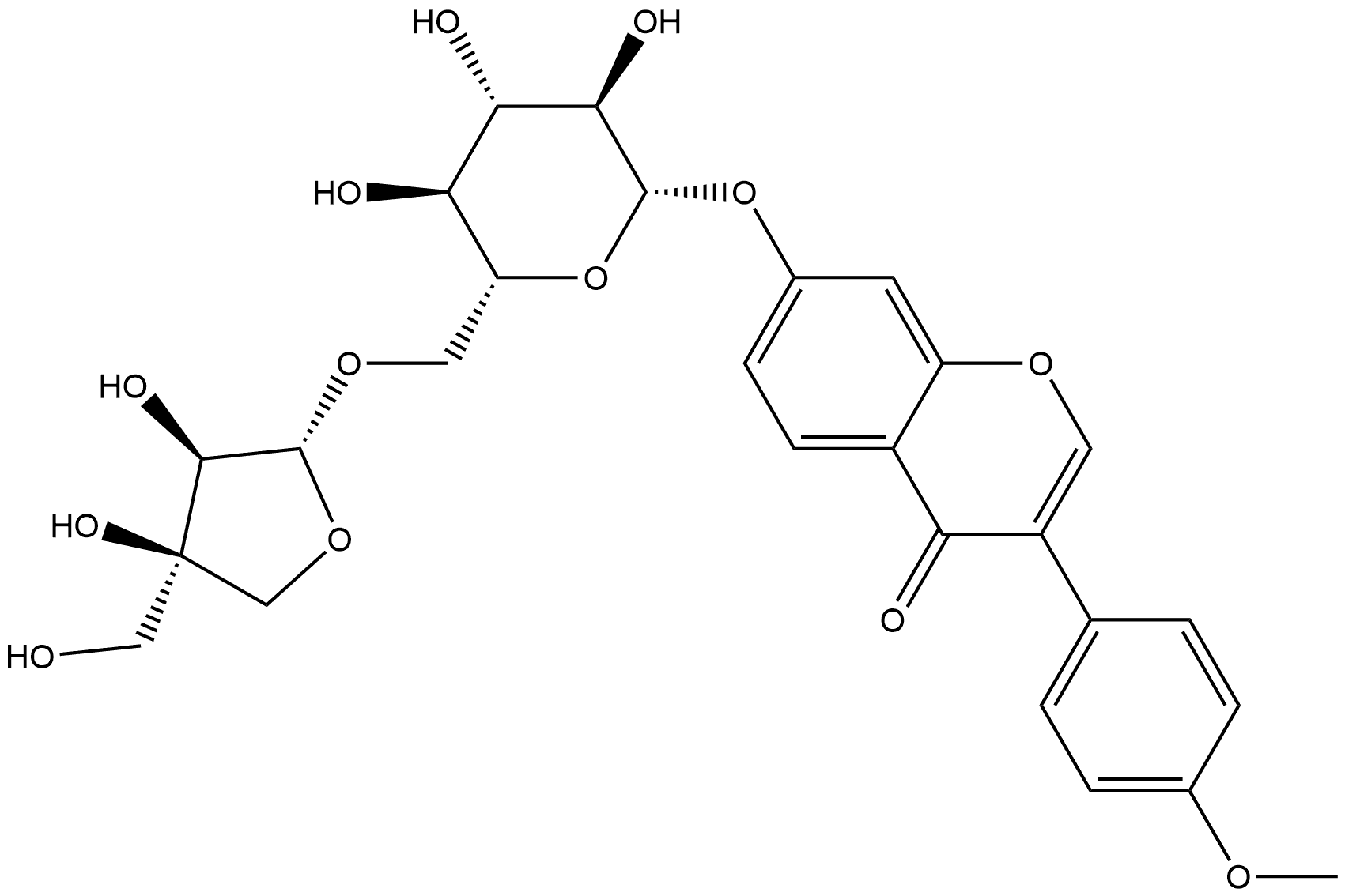4H-1-Benzopyran-4-one, 7-[(6-O-D-apio-β-D-furanosyl-β-D-glucopyranosyl)oxy]-3-(4-methoxyphenyl)- Struktur