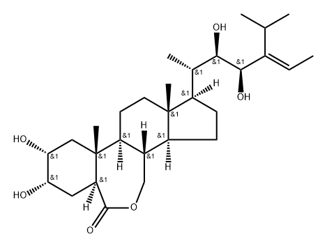 (22R,23R)-2α,3α,22,23-Tetrahydroxy-28-methyl-B-homo-7-oxa-5α-ergost-24(28)-en-6-one Struktur