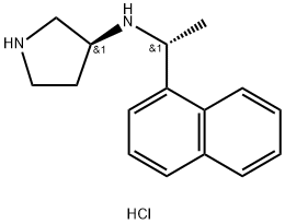 3-Pyrrolidinamine, N-[(1R)-1-(1-naphthalenyl)ethyl]-, hydrochloride (1:2), (3S)- Struktur