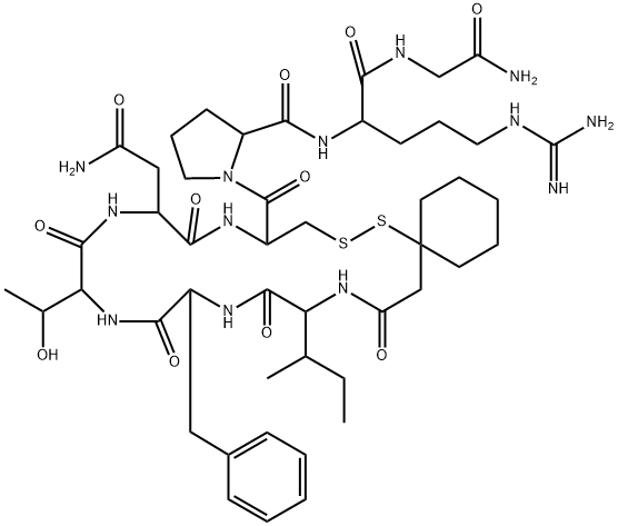 argipressin, beta-mercapto-(beta,beta)cyclopentamethylenepropionic acid(1)-Ile(2)-Thr(4)- Struktur