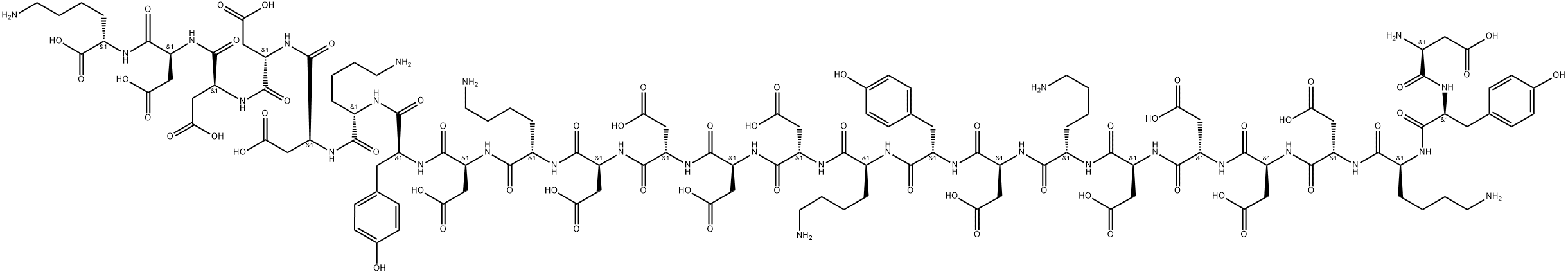 L-Lysine, L-α-aspartyl-L-tyrosyl-L-lysyl-L-α-aspartyl-L-α-aspartyl-L-α-aspartyl-L-α-aspartyl-L-lysyl-L-α-aspartyl-L-tyrosyl-L-lysyl-L-α-aspartyl-L-α-aspartyl-L-α-aspartyl-L-α-aspartyl-L-lysyl-L-α-aspartyl-L-tyrosyl-L-lysyl-L-α-aspartyl-L-α-aspartyl-L-α-aspartyl-L-α-aspartyl- Structure