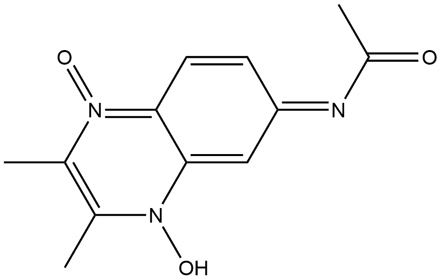 Acetamide, N-?(4-?hydroxy-?2,?3-?dimethyl-?1-?oxido-?6(4H)?-?quinoxalinylidene)?-?, [N(E)?]?- Struktur
