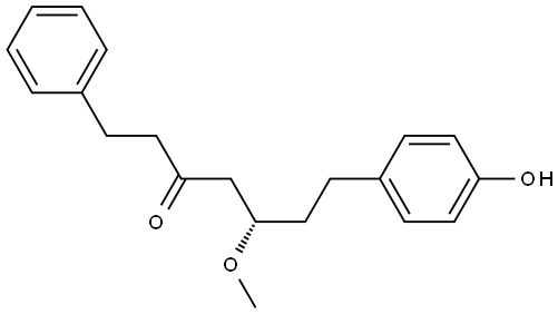 (5S)-7-(4-Hydroxyphenyl)-5-methoxy-1-phenyl-3-heptanone Struktur
