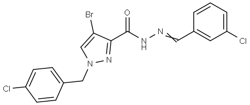 4-BROMO-1-(4-CHLOROBENZYL)-N'-(3-CHLOROBENZYLIDENE)-1H-PYRAZOLE-3-CARBOHYDRAZIDE Struktur