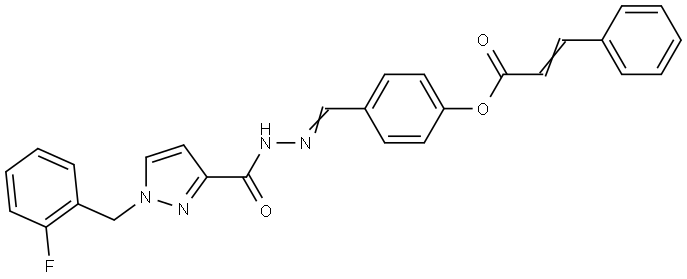 4-(2-((1-(2-F-BENZYL)-1H-PYRAZOL-3-YL)CARBONYL)CARBOHYDRAZONOYL)PH 3-PH-ACRYLATE Struktur