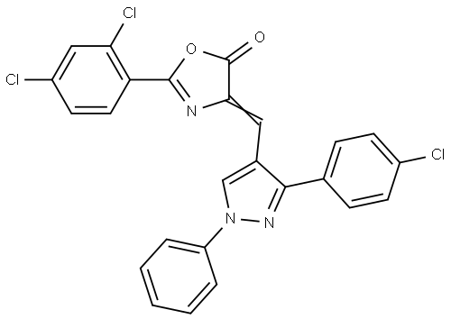 (4Z)-4-{[3-(4-CHLOROPHENYL)-1-PHENYL-1H-PYRAZOL-4-YL]METHYLENE}-2-(2,4-DICHLOROPHENYL)-1,3-OXAZOL-5(4H)-ONE Struktur
