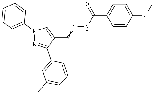 4-MEO-N'-((3-(3-METHYLPHENYL)-1-PHENYL-1H-PYRAZOL-4-YL)METHYLENE)BENZOHYDRAZIDE Struktur
