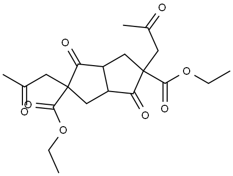 DIETHYL 1,4-DIOXO-2,5-BIS(2-OXOPROPYL)OCTAHYDRO-2,5-PENTALENEDICARBOXYLATE Struktur