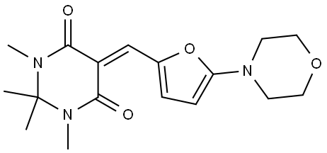 1,2,2,3-TETRAMETHYL-5-{[5-(4-MORPHOLINYL)-2-FURYL]METHYLENE}DIHYDRO-4,6(1H,5H)-PYRIMIDINEDIONE Struktur
