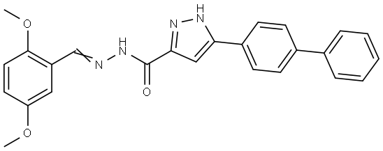 3-(1,1'-BIPHENYL)4-YL-N'-(2,5-DIMETHOXYBENZYLIDENE)-1H-PYRAZOLE-5-CARBOHYDRAZIDE Struktur