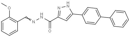 3-(1,1'-BIPHENYL)-4-YL-N'-(2-METHOXYBENZYLIDENE)-1H-PYRAZOLE-5-CARBOHYDRAZIDE Struktur
