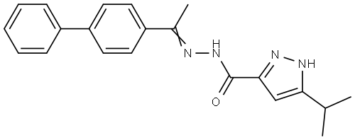N'-(1-(1,1'-BIPHENYL)-4-YLETHYLIDENE)-3-ISOPROPYL-1H-PYRAZOLE-5-CARBOHYDRAZIDE Struktur