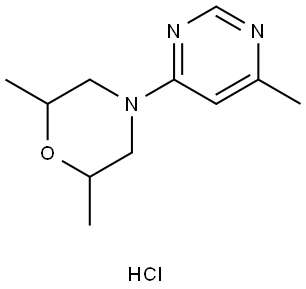 2,6-DIMETHYL-4-(6-METHYL-4-PYRIMIDINYL)MORPHOLINE HYDROCHLORIDE Struktur