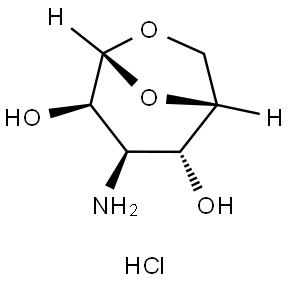 .beta.-D-Gulopyranose, 3-amino-1,6-anhydro-3-deoxy-, hydrochloride Struktur