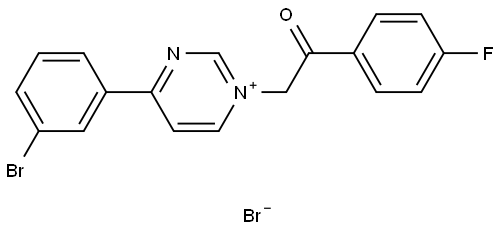 4-(3-BROMO-PHENYL)-1-(2-(4-FLUORO-PHENYL)-2-OXO-ETHYL)-PYRIMIDIN-1-IUM, BROMIDE Struktur