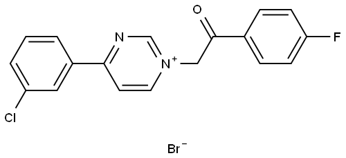 4-(3-CHLORO-PHENYL)-1-(2-(4-FLUORO-PHENYL)-2-OXO-ETHYL)-PYRIMIDIN-1-IUM, BROMIDE Struktur