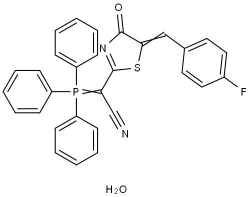 [(5E)-5-(4-FLUOROBENZYLIDENE)-4-OXO-4,5-DIHYDRO-1,3-THIAZOL-2-YL](TRIPHENYLPHOSPHORANYLIDENE)ACETONITRILE HYDRATE Struktur