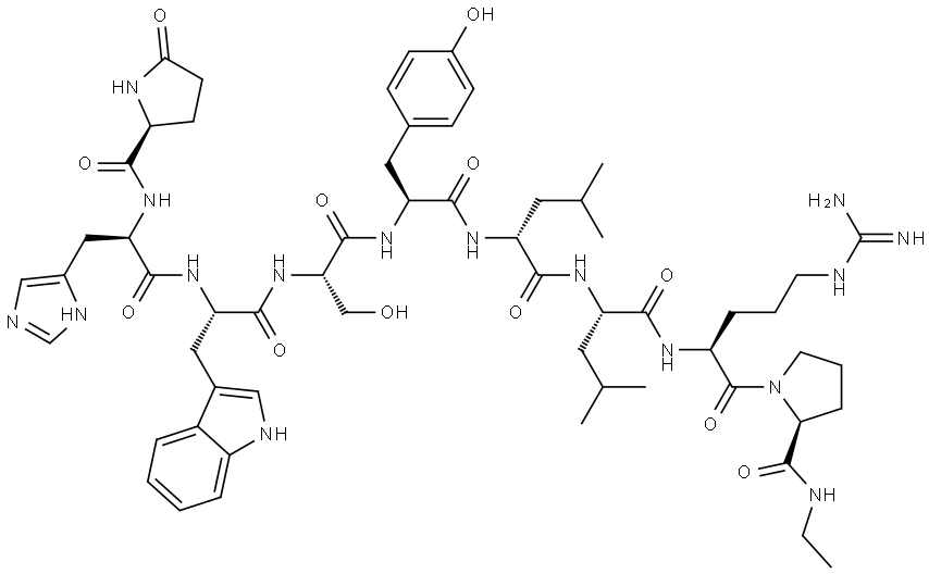 (DES-GLY10,D-HIS2,D-LEU6,PRO-NHET9)-LHRH, 112642-11-2, 結(jié)構(gòu)式