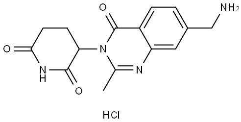 3-(7-(aminomethyl)-2-methyl-4-oxoquinazolin-3(4H)-yl)piperidine-2,6-dione hydrochloride Struktur