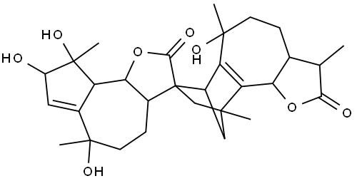 Spiro[azuleno[4,5-b]furan-3(2H),8'-[7,10]methano[8H]benzo[6,7]cyclohepta[1,2-b]furan]-2,2'(3'H)-dione, 3a,3'a,4,4',5,5',6,6',7',8,9,9',9a,9b,10',10'b-hexadecahydro-6,6',8,9-tetrahydroxy-3',6,6',9,10'-pentamethyl-, (3'R,3aR,3'aR,6'R,9bR,10'bR)-rel-
