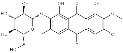 1-Desmethylaurantioobtusin 2-O-β-D-glucopyranoside Struktur
