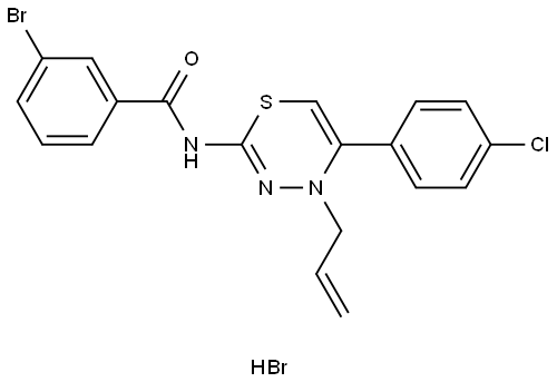 N-(4-ALLYL-5-(4-CHLOROPHENYL)-4H-1,3,4-THIADIAZIN-2-YL)-3-BROMOBENZAMIDE HBR Struktur