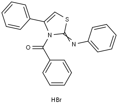 N-(3-BENZOYL-4-PHENYL-1,3-THIAZOL-2(3H)-YLIDENE)ANILINE HYDROBROMIDE Struktur