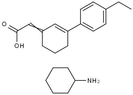 (3-(4-ETHYLPHENYL)-2-CYCLOHEXEN-1-YLIDENE)ACETIC ACID, CYCLOHEXYLAMINE SALT Struktur
