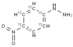 (4-Nitro(1,2,3,4,5,6-13C6)cyclohexa-1,3,5-trien-1-yl)hydrazine Struktur