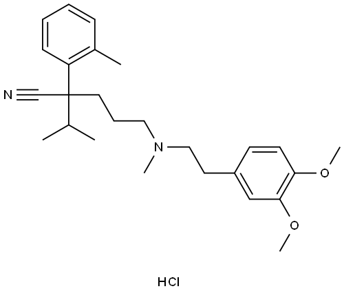 5-[[2-(3,4-DIMETHOXYPHENYL)ETHYL](METHYL)AMINO]-2-ISOPROPYL-2-(2-METHYLPHENYL)PENTANENITRILE HYDROCHLORIDE Struktur