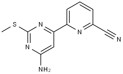 4-Amino-2-methylthio-6-(6'-cyano-2'-pyridyl)pyrimidine Struktur