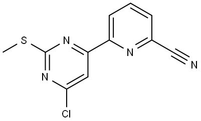 4-Chloro-2-methylthio-6-(6'-cyano-2'-pyridyl)pyrimidine Struktur