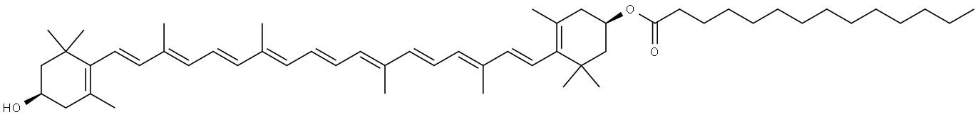 β,β-Carotene-3,3'-diol, 3-tetradecanoate, (3R,3'R)- Struktur