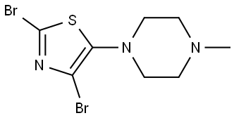 2,4-Dibromo-5-((N-methylpiperazin-1-yl)thiazole Struktur