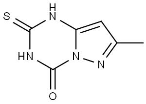 7-Methyl-2-thioxo-2,3-dihydropyrazolo[1,5-a][1,3,5]triazin-4(1H)-one Struktur