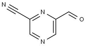 6-Formylpyrazine-2-carbonitrile Struktur