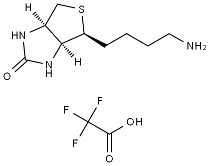 1H-Thieno[3,4-d]imidazol-2(3H)-one, 4-(4-aminobutyl)tetrahydro-, (3aS,4S,6aR)-, 2,2,2-trifluoroacetate (1:1) Struktur