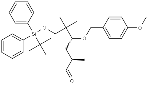 (2R,4R)-6-{[TERT-BUTYL(DIPHENYL)SILYL]OXY}-4-[(4-METHOXYBENZYL)OXY]-2,5,5-TRIMETHYLHEXANAL Struktur