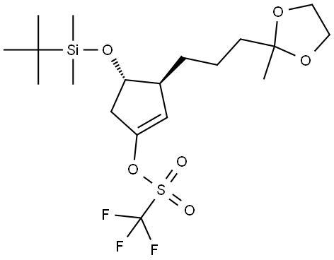 (3S,4S)-4-{[TERT-BUTYL(DIMETHYL)SILYL]OXY}-3-[3-(2-METHYL-1,3-DIOXOLAN-2-YL)PROPYL]-1-CYCLOPENTEN-1-YL TRIFLUOROMETHANESULFONATE Struktur