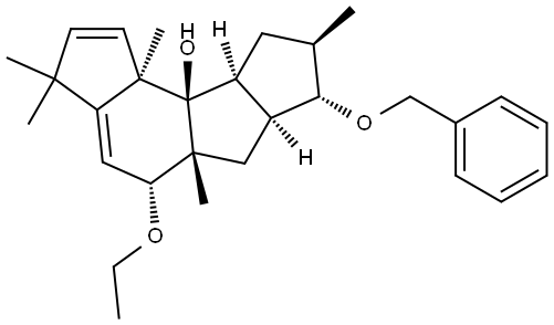 (5R,5AR,6AS,7S,8R,9AS,9BR,9CR)-7-(BENZYLOXY)-5-ETHOXY-3,3,5A,8,9C-PENTAMETHYL-3,5,5A,6,6A,7,8,9,9A,9C-DECAHYDRO-9BH-CYCLOPENTA[A]AS-INDACEN-9B-OL Structure