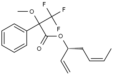 (1R,3Z)-1-VINYL-3-PENTENYL 3,3,3-TRIFLUORO-2-METHOXY-2-PHENYLPROPANOATE Struktur