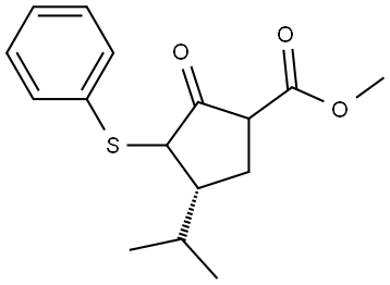 METHYL (4R)-4-ISOPROPYL-2-OXO-3-(PHENYLSULFANYL)CYCLOPENTANECARBOXYLATE Struktur
