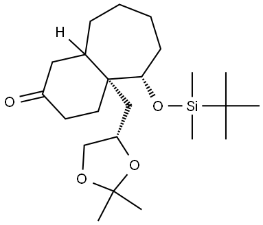 (4AR,5S)-5-{[TERT-BUTYL(DIMETHYL)SILYL]OXY}-4A-{[(4S)-2,2-DIMETHYL-1,3-DIOXOLAN-4-YL]METHYL}DECAHYDRO-2H-BENZO[A]CYCLOHEPTEN-2-ONE Struktur