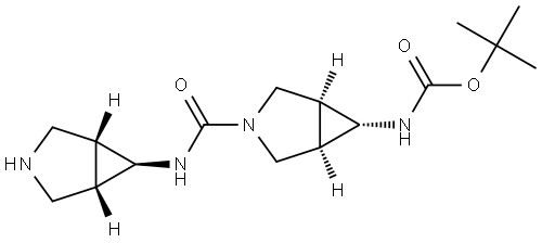 TERT-BUTYL (1R,5S)-3-[[(1R,5S)-3-AZABICYCLO[3.1.0]HEX-6-YLAMINO]CARBONYL]-3-AZABICYCLO[3.1.0]HEX-6-YLCARBAMATE Struktur