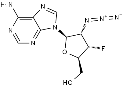 2'-Azido-2',3'-dideoxy-3'-fluoroadenosine Struktur