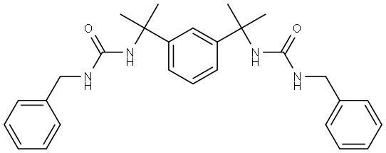 3-Benzyl-1-[2-(3-{2-[(benzylcarbamoyl)amino]propan-2-yl}phenyl)propan-2-yl]urea Struktur