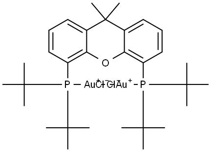 Chlorogold,ditert-butyl-(5-ditert-butylphosphanyl-9,9-dimethylxanthen-4-yl)phosphane Struktur