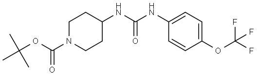 1-Piperidinecarboxylic acid, 4-[[[[4-(trifluoromethoxy)phenyl]amino]carbonyl]amino]-, 1,1-dimethylethyl ester Struktur